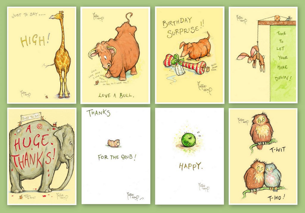 Mixed set of our AH range greetings cards