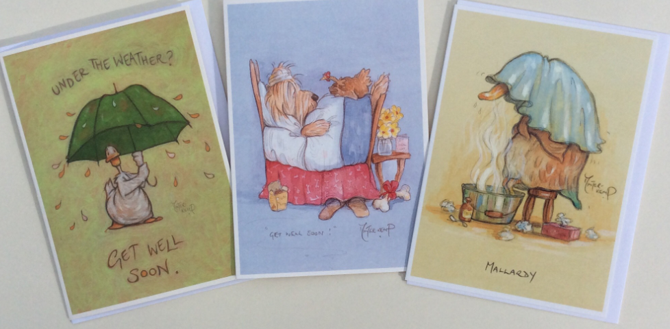 Mixed pack of 3 Get Well cards